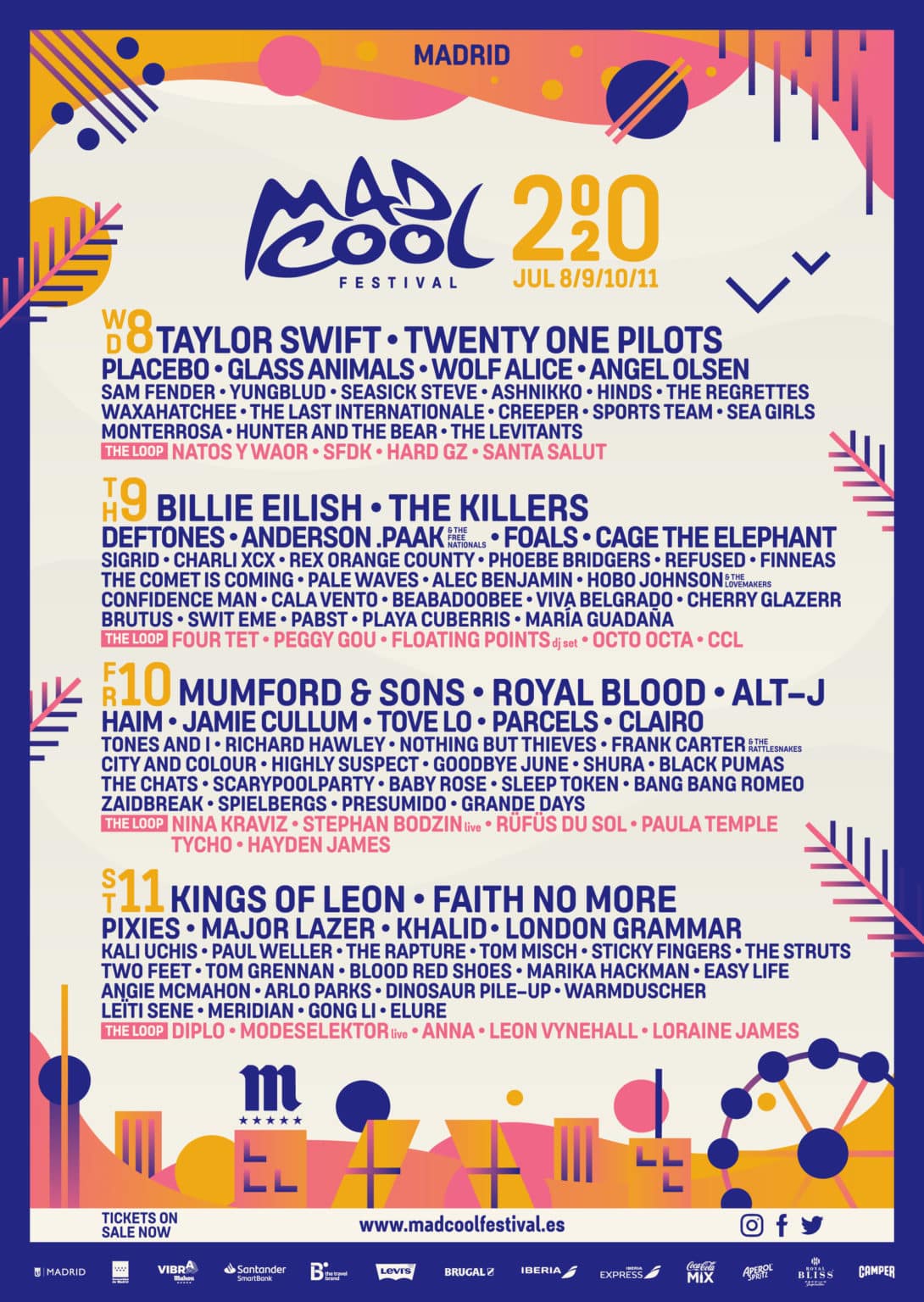 Presentado el cartel completo para el Mad Cool Festival 2020